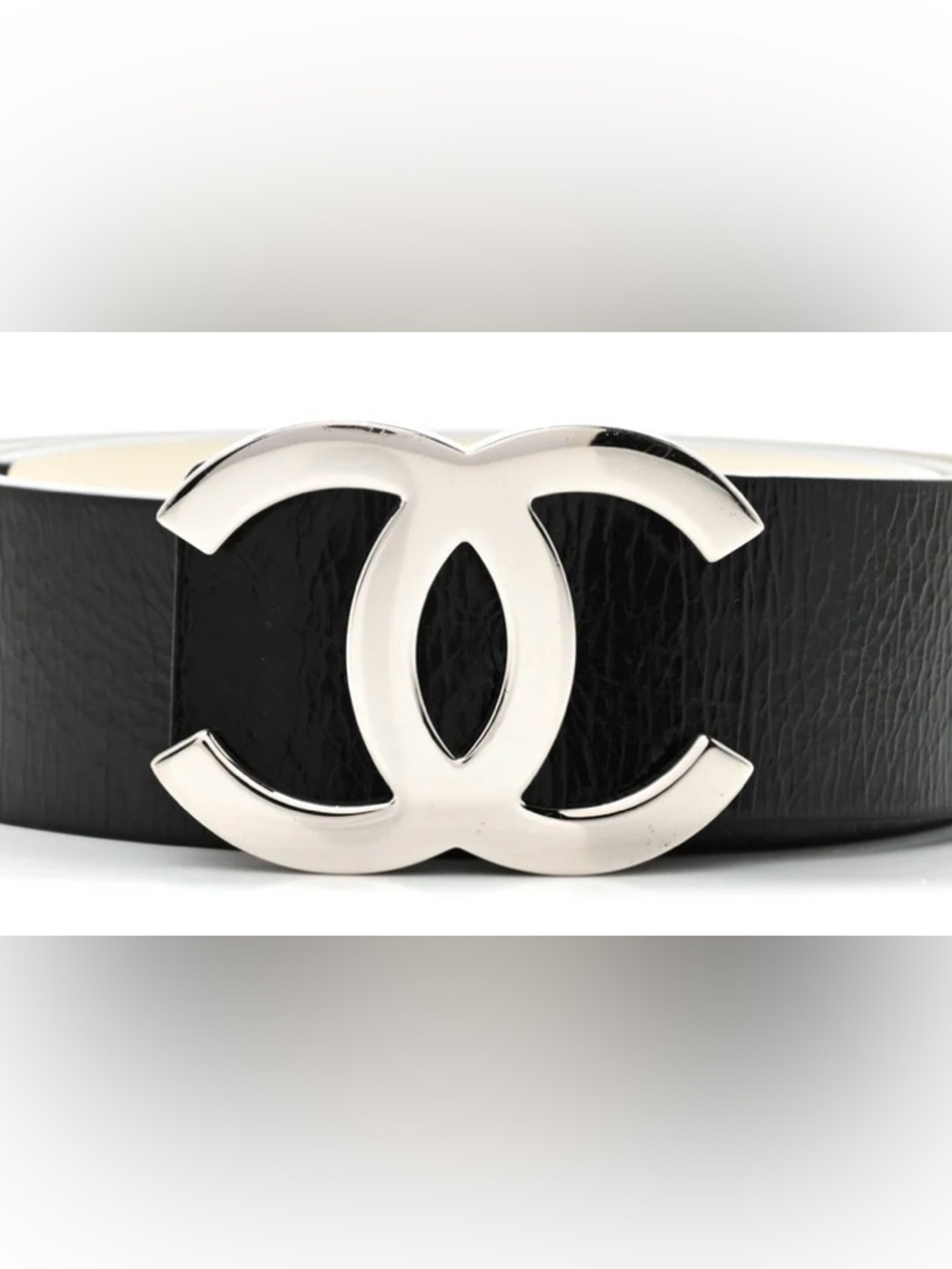 CHANEL Iconic Black Leather Women’s Belt